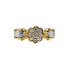 Cargar imagen en el visor de la galería, Anillo en Oro Amarillo 18k y platino  con Diamantes  estilo flor