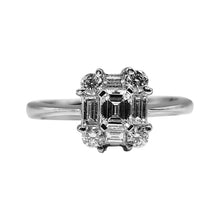 Cargar imagen en el visor de la galería, Anillo en Oro Blanco 18K  Diseño Centro Cuadrado