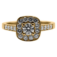 Cargar imagen en el visor de la galería, Anillo de Compromiso en Oro Amarillo 18k con Diamantes