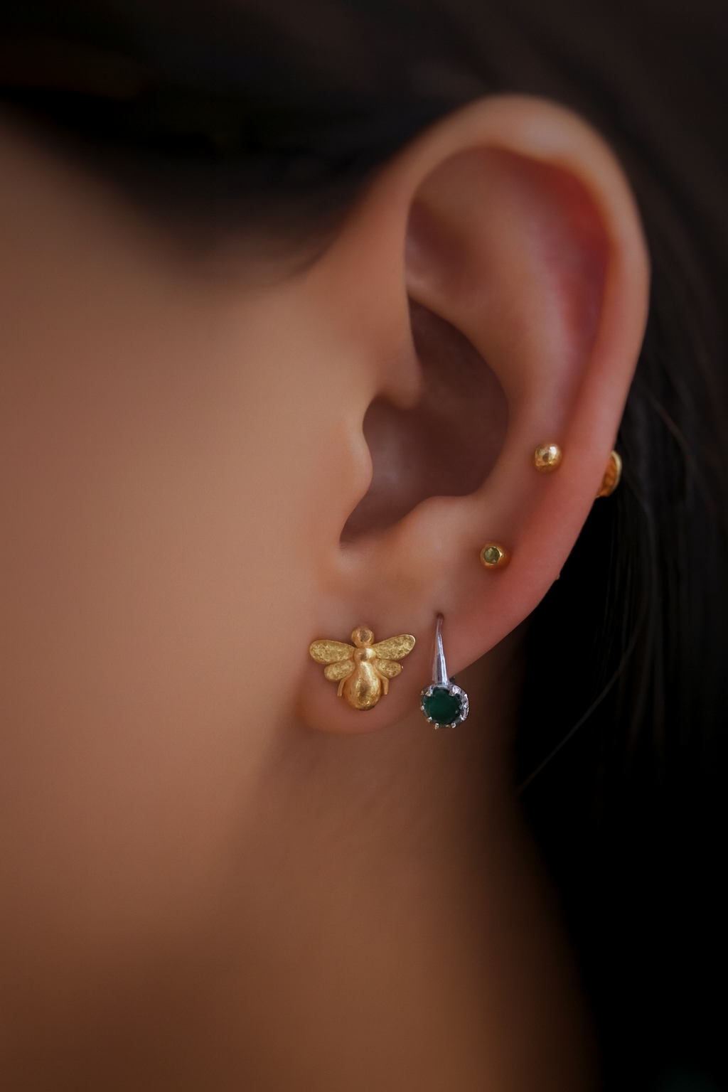 Aretes Abejas en Plata