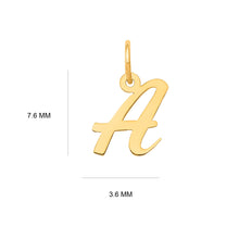 Cargar imagen en el visor de la galería, Dije Letra , Inicial Nombre Brush Script Mt Oro 18K