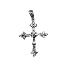 Cargar imagen en el visor de la galería, Dije Cruz Med en Oro Blanco 18 K con Diamante