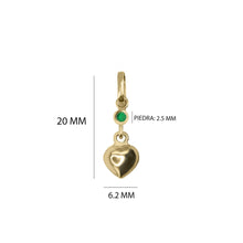 Cargar imagen en el visor de la galería, Dije De Corazon Con Esmeralda En Oro Amarillo 18k