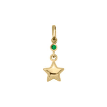 Cargar imagen en el visor de la galería, Dije De Estrella Con Esmeralda En Oro Amarillo 18k