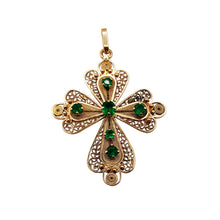 Cargar imagen en el visor de la galería, Filigrana Cruz Oro Amarillo 18k