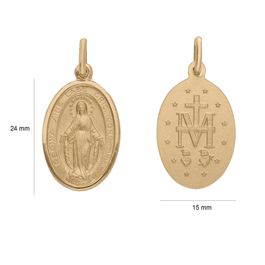 Medalla Virgen De Los Milagros En Oro Amarillo 18k