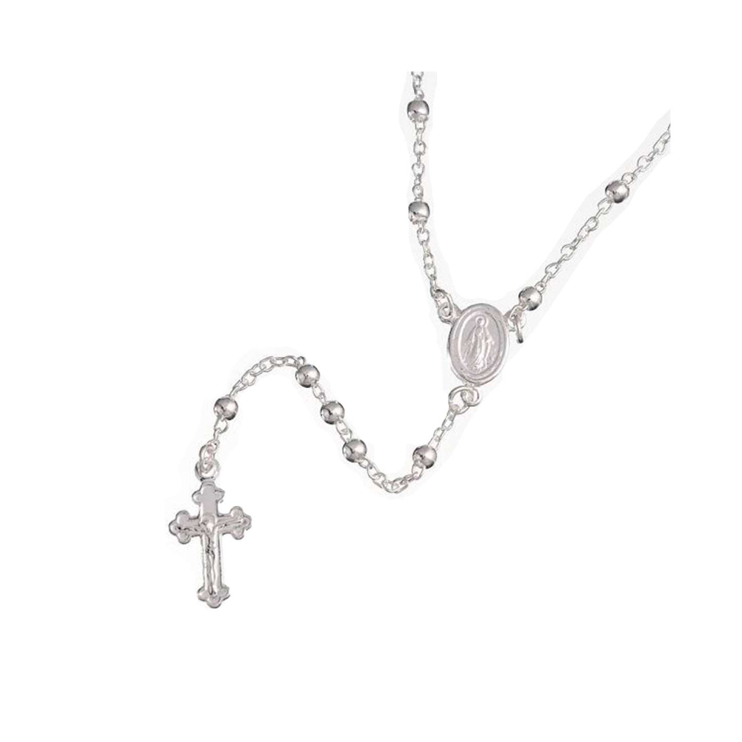 Rosario en Oro Blanco 18 k