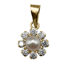 Cargar imagen en el visor de la galería, Dije Perla Oro Amarillo 18 k flor