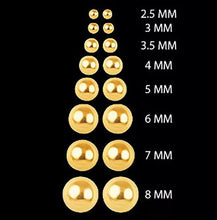 Cargar imagen en el visor de la galería, Aretes De Media Bola 18k Oro