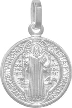 Cargar imagen en el visor de la galería, Dije Medalla San Benito Plata 925 Bebe Niñ@