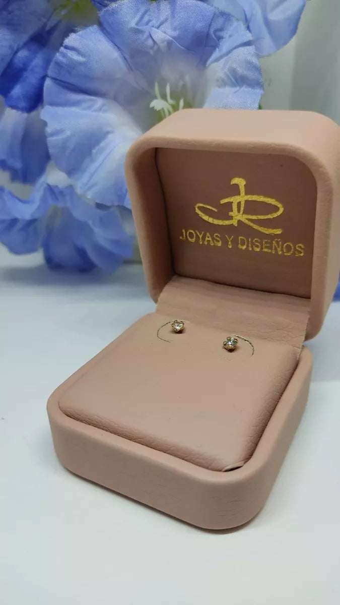 Topos Solitarios 4 Uñas 2mm Oro Amarillo 18k, Con Circón