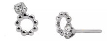 Cargar imagen en el visor de la galería, Aretes En Oro Blanco 18k Con gema