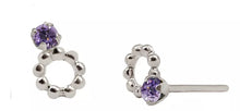 Cargar imagen en el visor de la galería, Aretes En Oro Blanco 18k Con gema