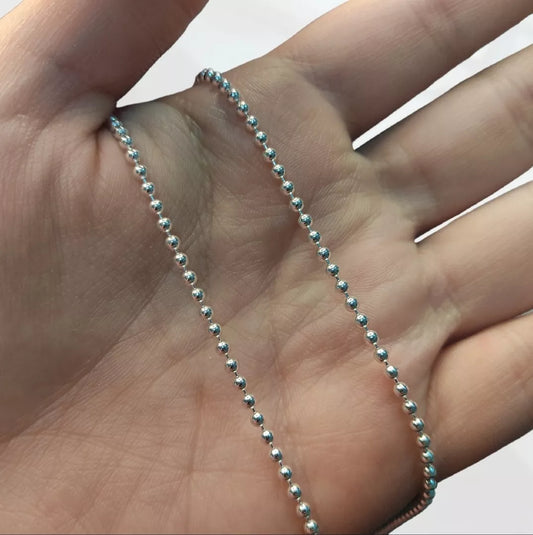 Cadena Tejido Bolas Plata 925 Dama, Mujer