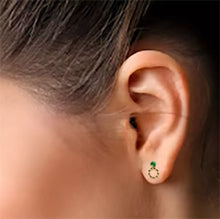 Cargar imagen en el visor de la galería, Aretes En Oro Amarillo 18k Con gema