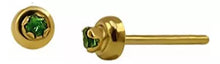Cargar imagen en el visor de la galería, Aretes Para Bebe En Oro Amarillo 18k, Con Esmeralda o Amatista, circon