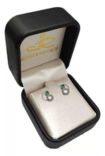 Cargar imagen en el visor de la galería, Aretes En Oro Blanco 18k Con gema