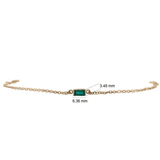 Pulsera En Oro Con Esmeralda En Oro Amarillo 18k