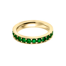 Cargar imagen en el visor de la galería, Argolla Alianza De Matrimonio Oro Amarillo 18k C/u con Esmeralda