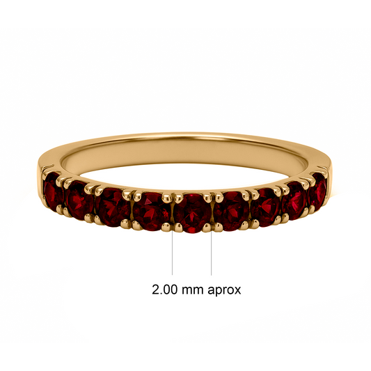 Cintillo Inclinado en Oro Amarillo 18k con rubis