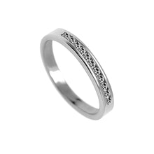 Cargar imagen en el visor de la galería, Cintillo al Bisel en Oro Blanco 18k con Diamantes