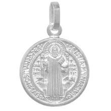 Cargar imagen en el visor de la galería, Dije Medalla San Benito Plata 925 Bebe Niñ@