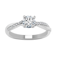 Cargar imagen en el visor de la galería, Anillo De Compromiso En Oro Blanco 18k Con Circones