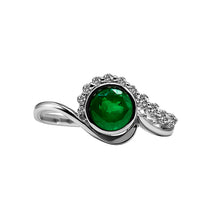 Cargar imagen en el visor de la galería, Esmeraldas con Diamantes en Oro Blanco 18k