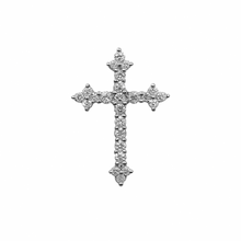 Cargar imagen en el visor de la galería, Dije Cruz en Oro Blanco 18 K con Diamante