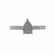 Cargar imagen en el visor de la galería, Anillo en Oro Blanco 18K  Cluster Drop de Diamante