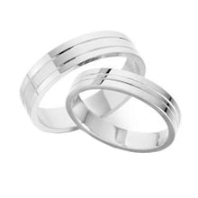 Cargar imagen en el visor de la galería, Par Argollas de Matrimonio en plata pareja