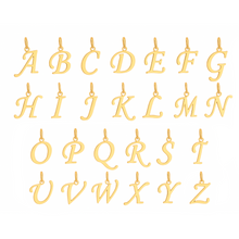 Cargar imagen en el visor de la galería, Dije Letra , Inicial Nombre En Corsiva Oro 18 K