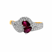 Cargar imagen en el visor de la galería, Argolla 2 oros 18k tipo Pecho Paloma Par De Peras Rojas