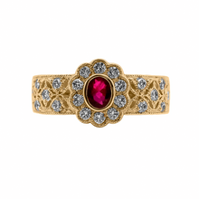 Cargar imagen en el visor de la galería, Princesa Central Rojo Adornado Red Central Princess Adorned