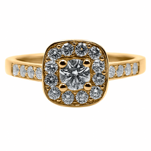 Cargar imagen en el visor de la galería, Anillo de Compromiso en Oro Amarillo 18k con Diamantes