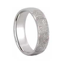 Cargar imagen en el visor de la galería, Par Anillos Matrimonio Grabado Personalizado Huella Digital