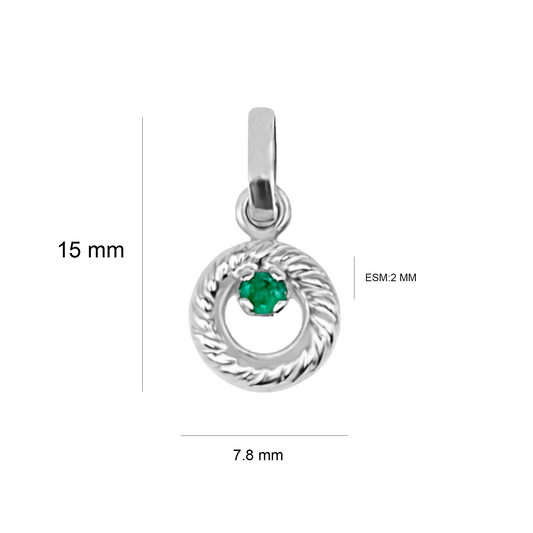 Dije Con Efecto Entorchado En Oro Blanco