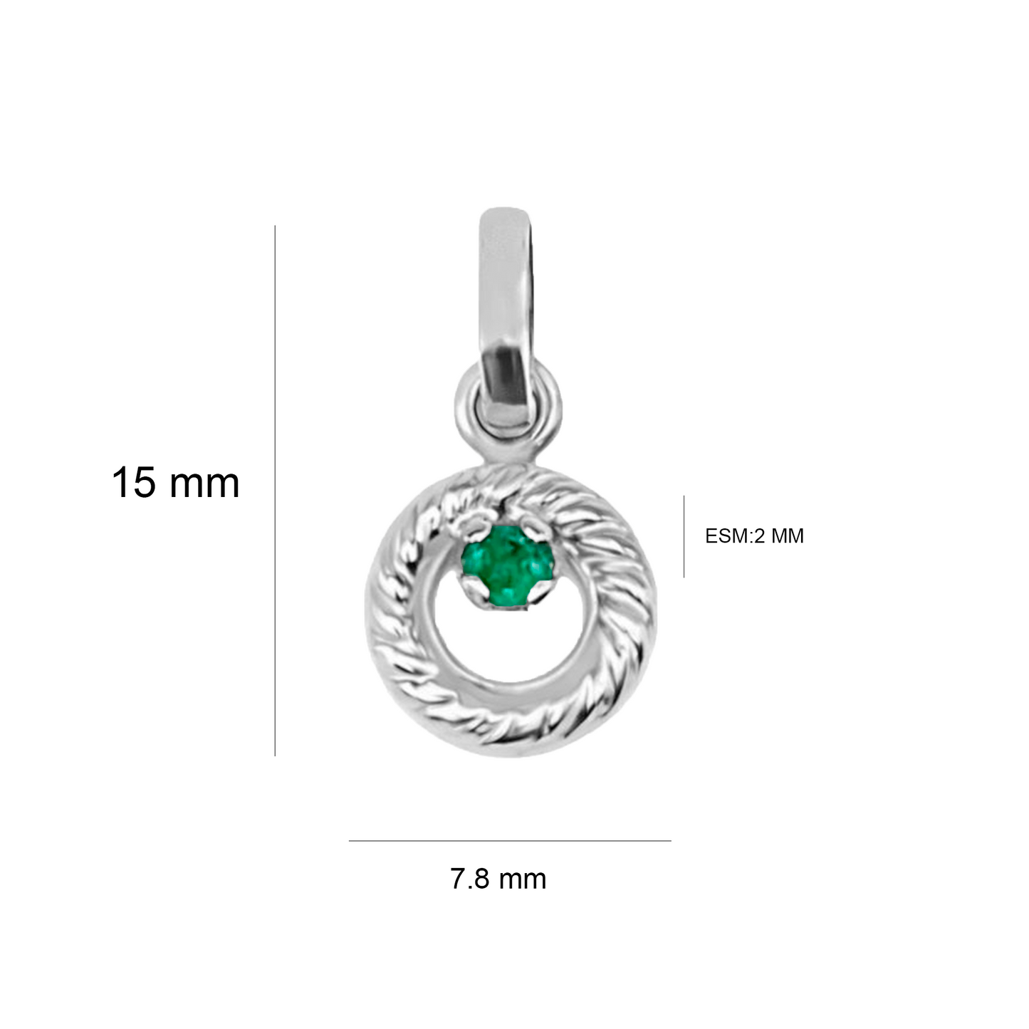 Dije Con Efecto Entorchado En Oro Blanco