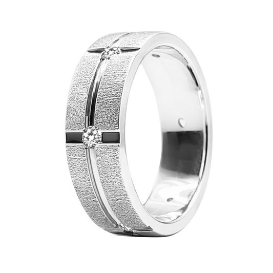 Argolla Matrimonial En Cruz : Oro 18k, Zircón.