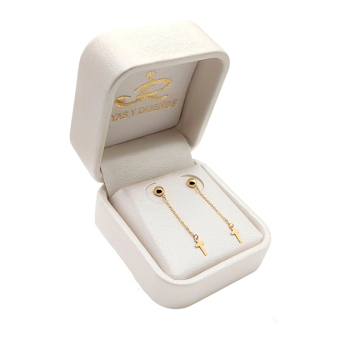 Topos De Cadena Con Cruces En Oro Amarillo 18k Para Mujer