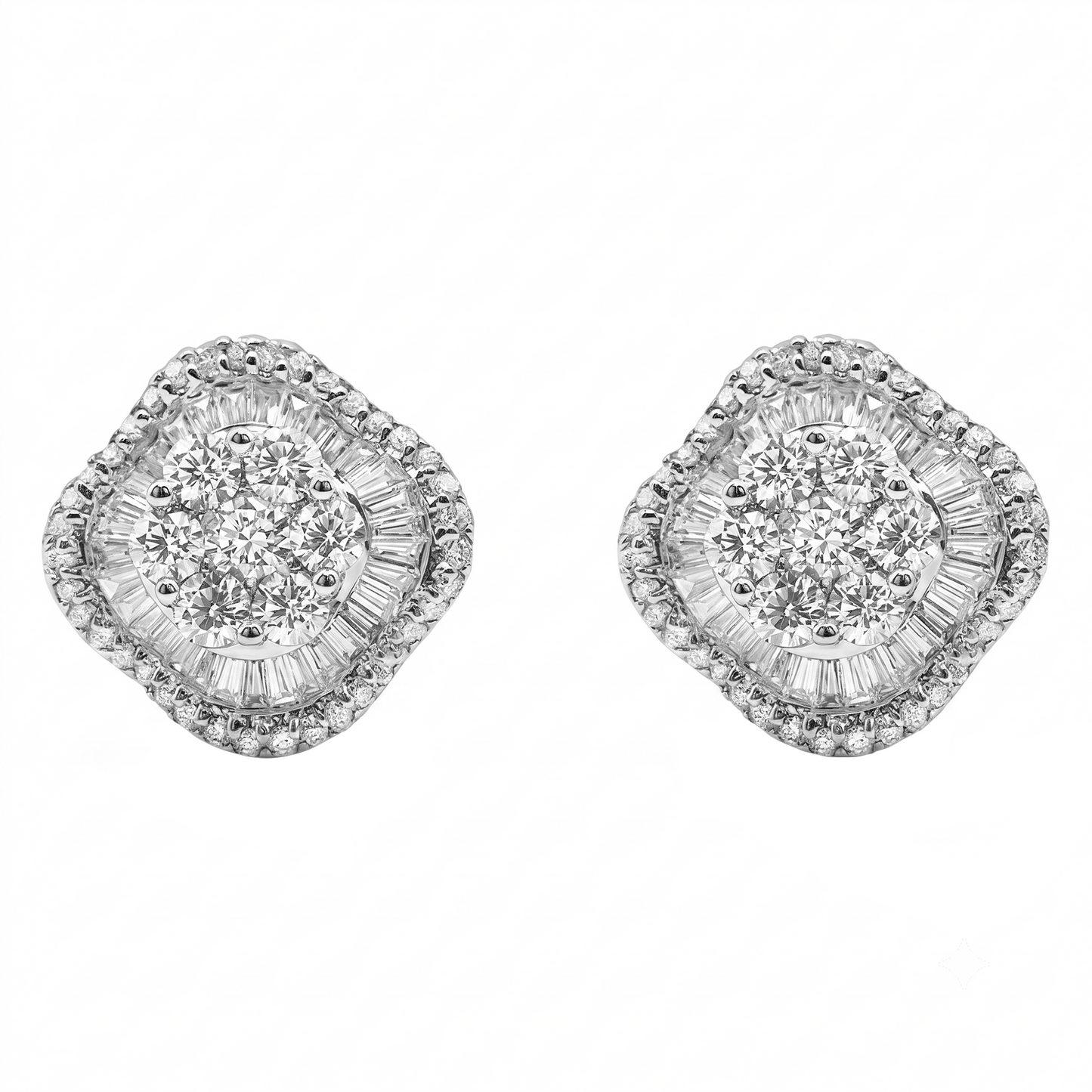 Topos Oro Blanco 18k Marquise Baguette