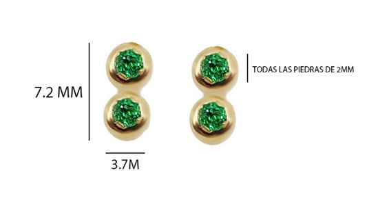 Topos Dona Con Esmeralda En Oro amarillo 18k