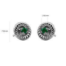 Cargar imagen en el visor de la galería, Topos Entorchados En Oro Blanco lleno  Con Esmeralda