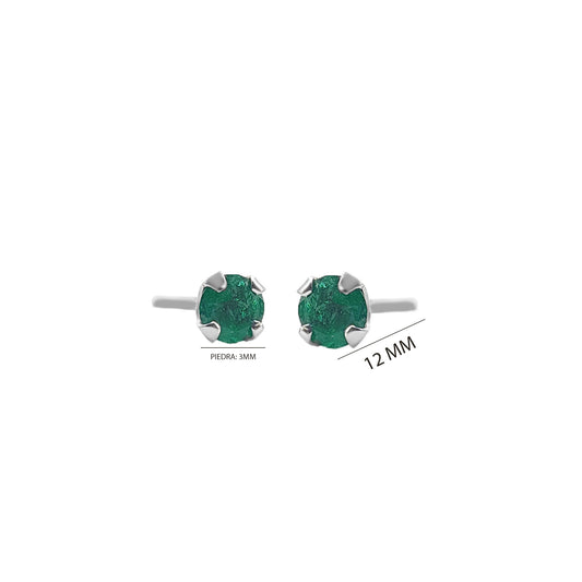 Topos Solitarios En Oro Blanco 18k
