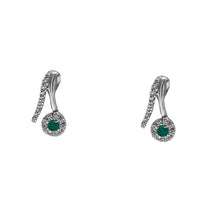 Cargar imagen en el visor de la galería, Aretes de Tacones con Esmeralda y Diamantes en Oro Blanco 18k
