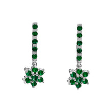 Cargar imagen en el visor de la galería, Aretes Flor Margarita Oro blanco 18k