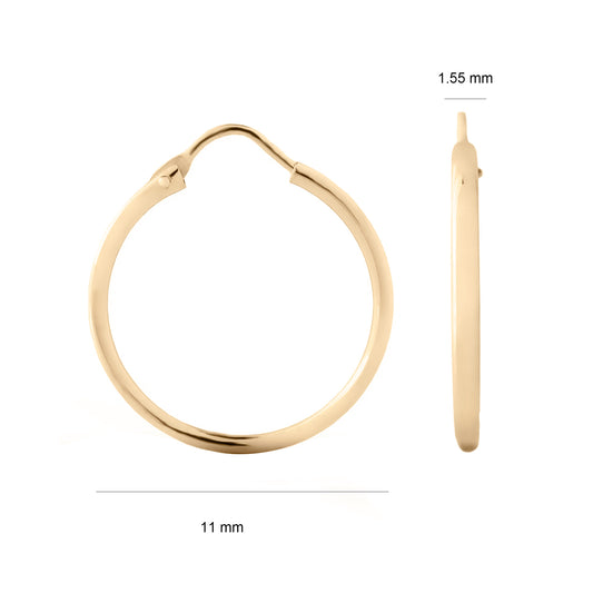 Candongas Clásicas De Dama En Oro Amarillo 18k