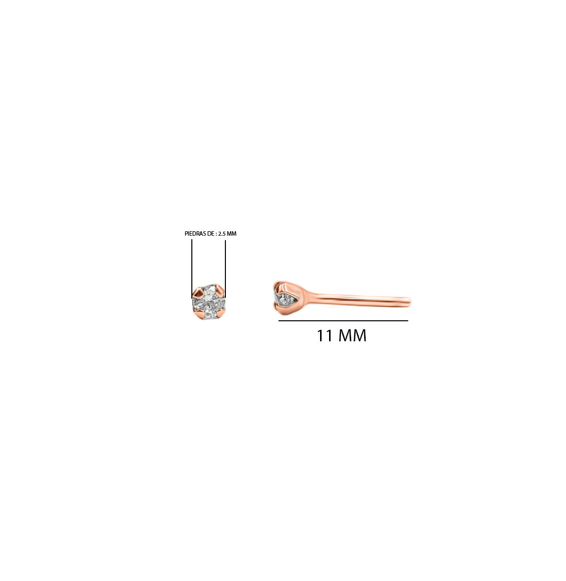 Topos 4 Uñas En Oro Rosado 18k
