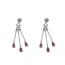 Cargar imagen en el visor de la galería, ARETES LARGOS BAILARINA ORO BLANCO 18K