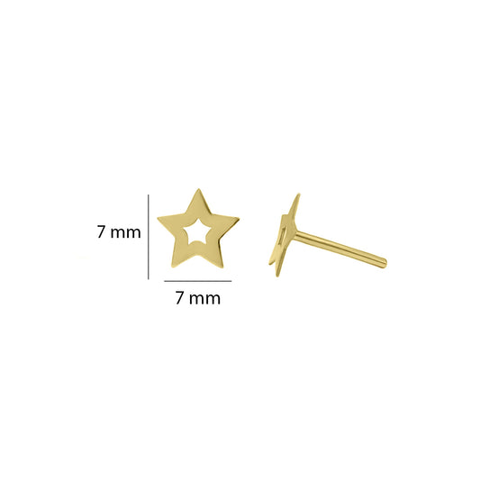Topos De Estrella En Oro Amarillo 18k